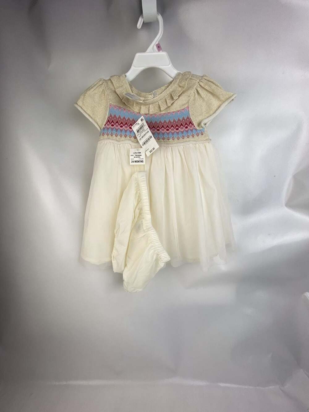 First Impressions Baby Girls 2-Piece Smocked Tulle Dress Set